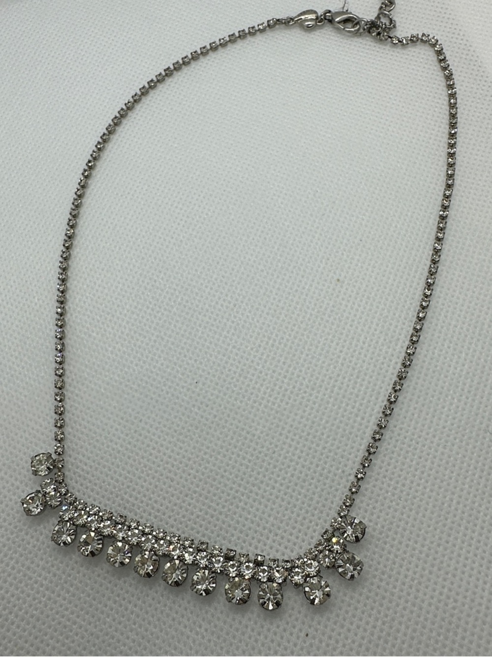 Carolee Silver Clear Crystal Fringe Necklace